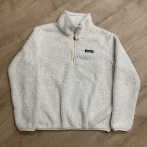 Patagonia Sweater Women's Small S Birch White Los Gatos 1/4 Quarter Zip Fleece